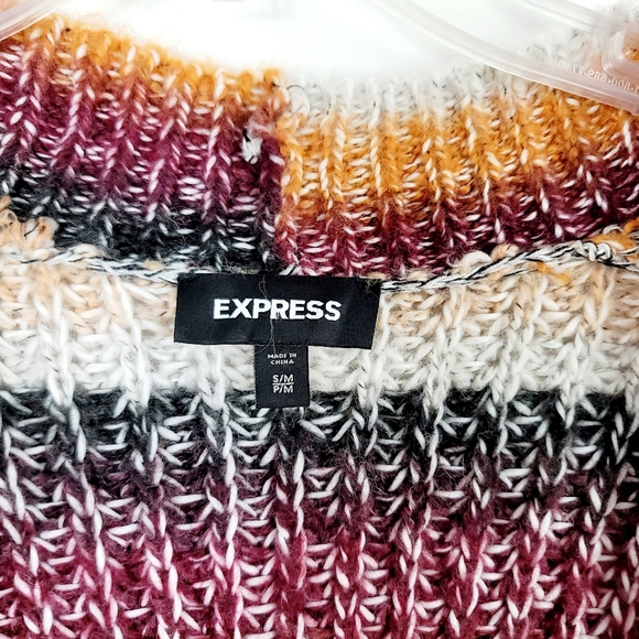 Express multicolor open sweater long cardigan - Picture 7 of 9